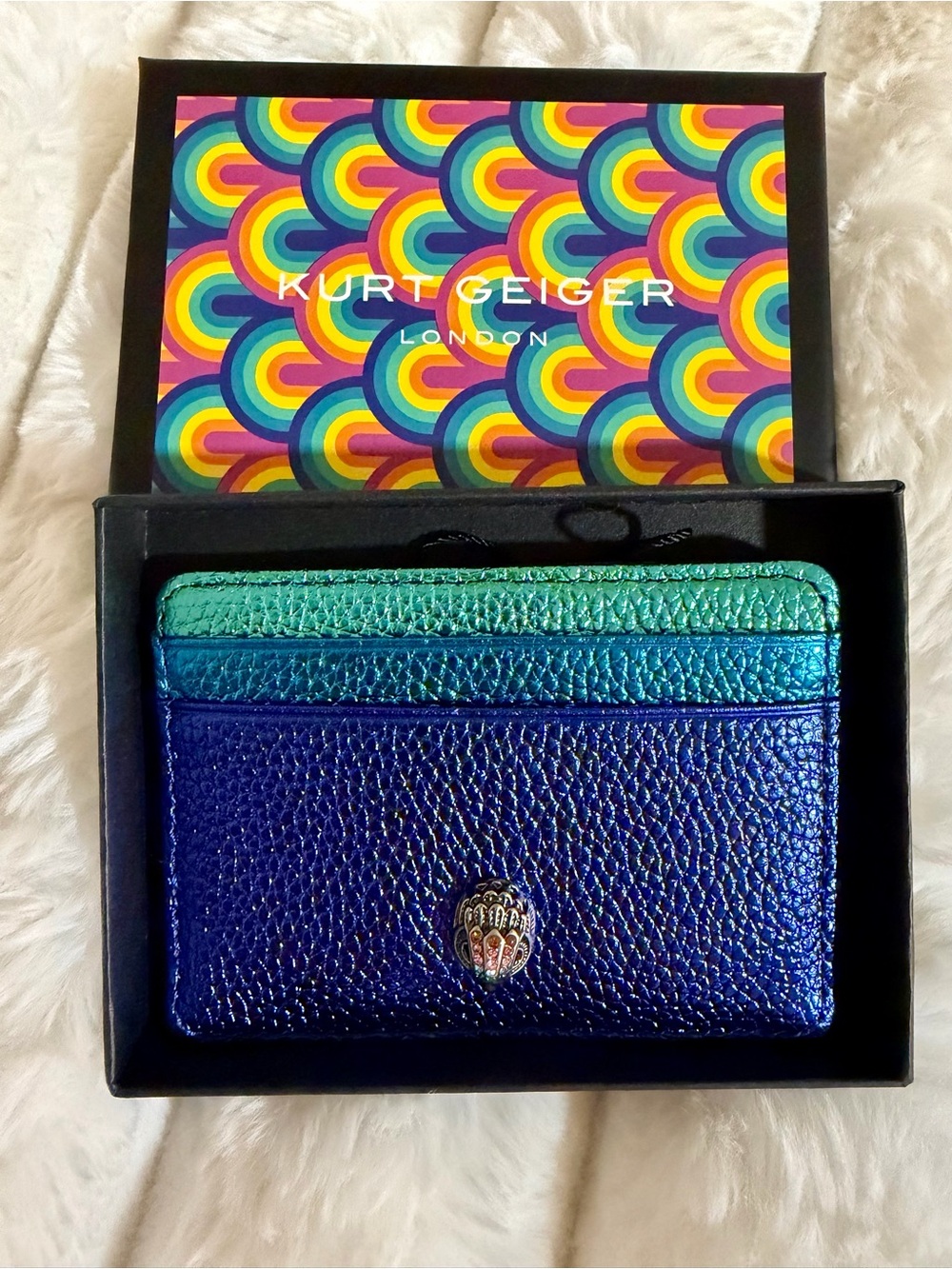 Kurt Geiger Metallic Rainbow Card Holder